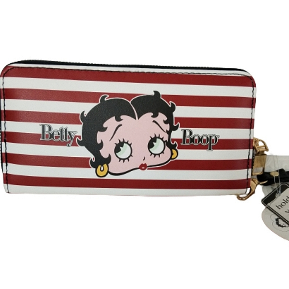 Betty Boop stripped wallet wristlet